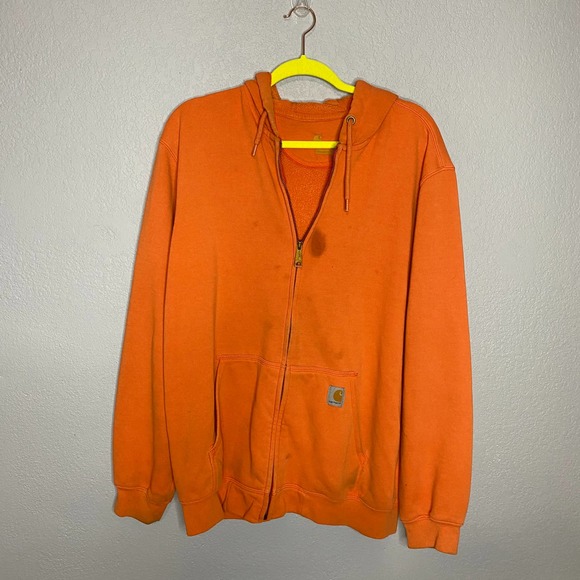 Carhartt Other - Carhartt orange zip up hoodie size large